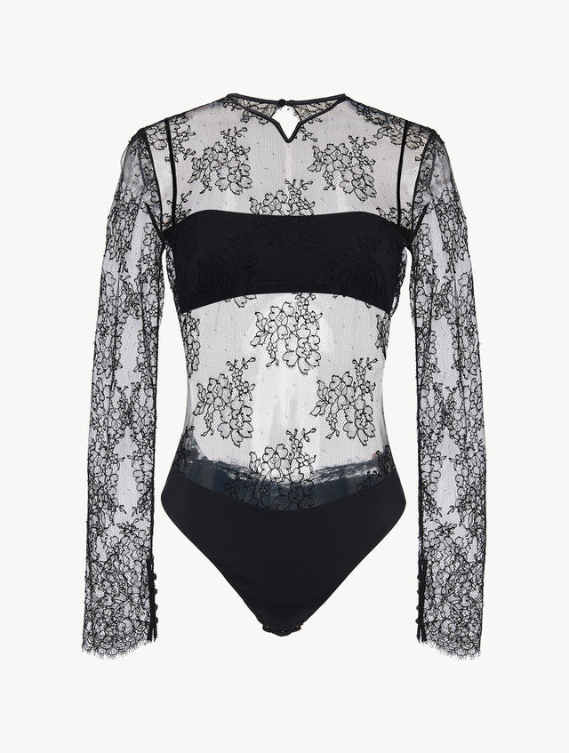 Lace Bodysuit in Black