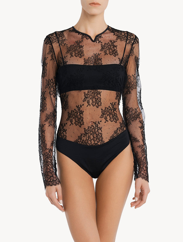 Lace Bodysuit in Black