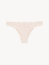 Brazilian brief in rose beige Lycra with macrame