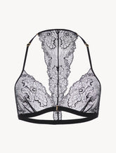 Soft Triangle Bra in Black with Leavers Lace