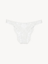 Brazilian Brief in Off White with Cotton Leavers Lace