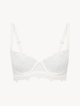 Balconette Bra in Off White with Leavers lace