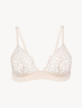 Rose Beige triangle bra with macramé