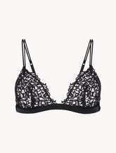 Black triangle bra with macramé