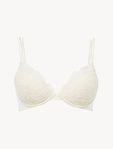 Off-white macramé push-up bra
