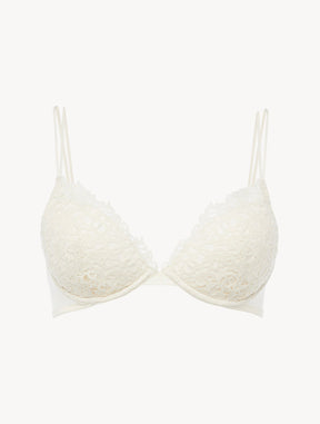 Off-white macramé push-up bra