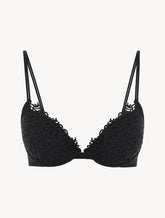 Black push-up bra with macramé