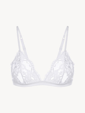 White lace triangle bra