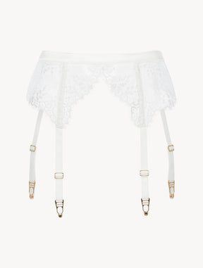 Off-white lace suspender belt