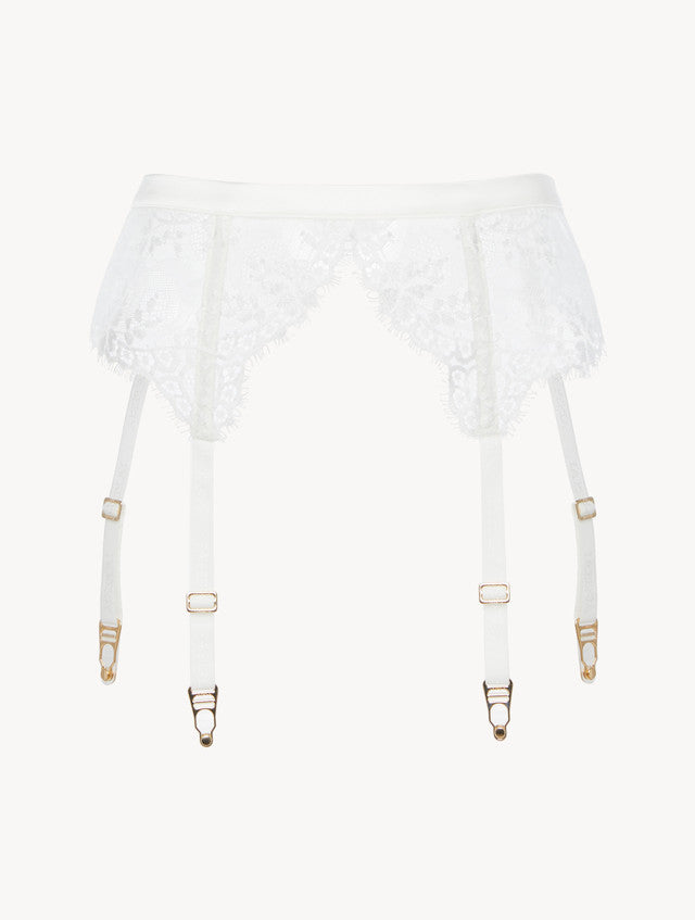 Off-white lace suspender belt