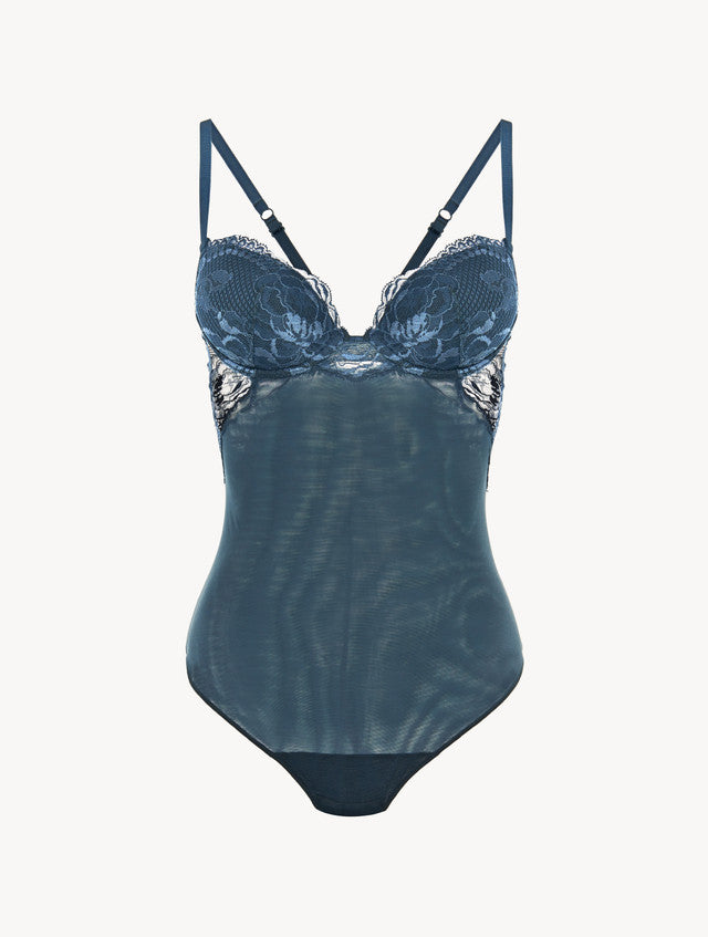 Dark blue lace bodysuit