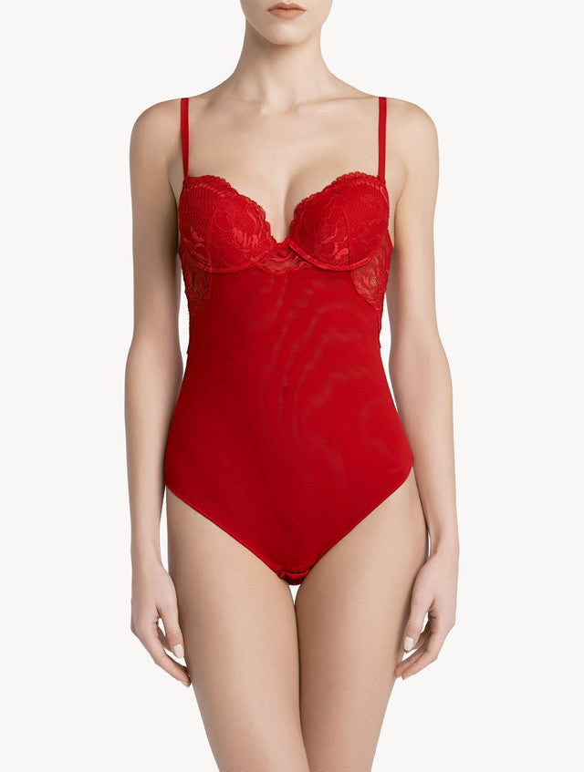 Red lace bodysuit