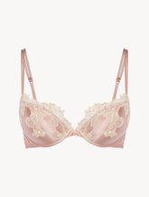 Pink silk Push-up Bra with frastaglio