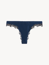 Blue silk Brazilian Briefs with frastaglio