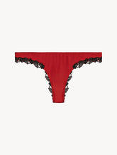 Red silk Brazilian Briefs with black frastaglio