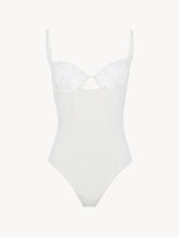 Bodysuit in Lys with embroidered tulle