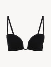Bandeau Bra in Onyx with embroidered tulle