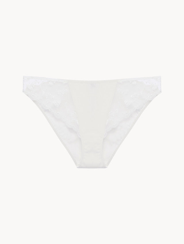 Briefs in Lys with embroidered tulle