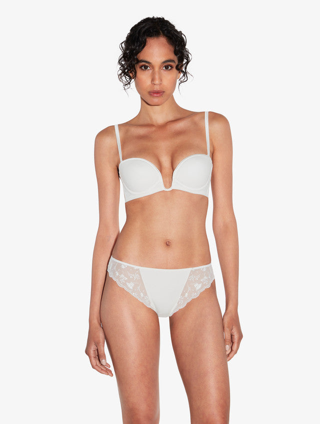 Briefs in Lys with embroidered tulle