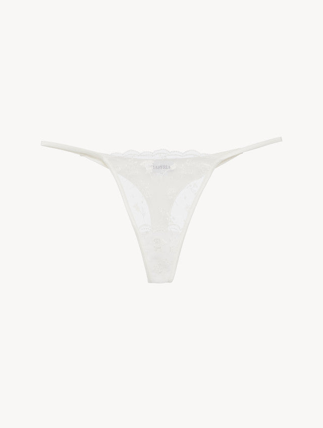 Thong in Lys with embroidered tulle