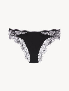 Lace Brazilian Briefs in Onyx