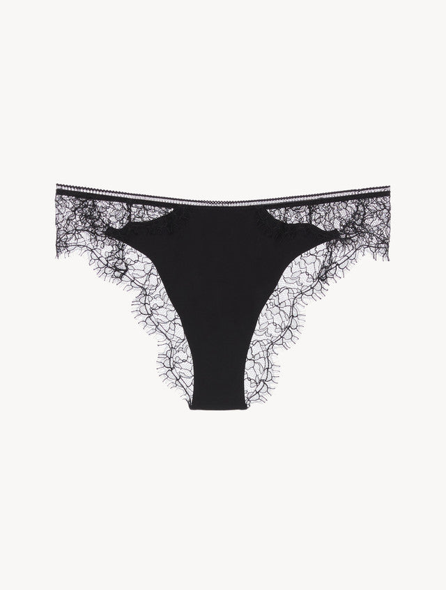 Lace Brazilian Briefs in Onyx
