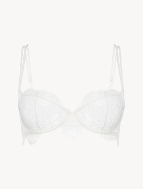 Balconette Bra with lace in Natural