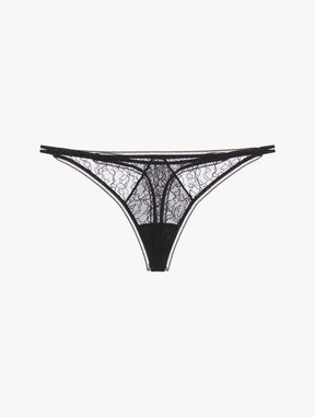 Lace Thong in Onyx