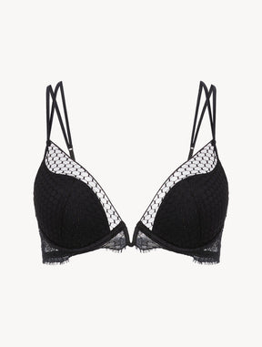 Underwired Push-Up Bra with Leavers Lace