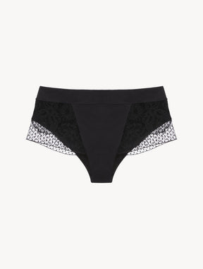 High-Waisted Brief with Leavers Lace