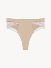 High Waisted Briefs in Halo and Ivory Nude with embroidered tulle