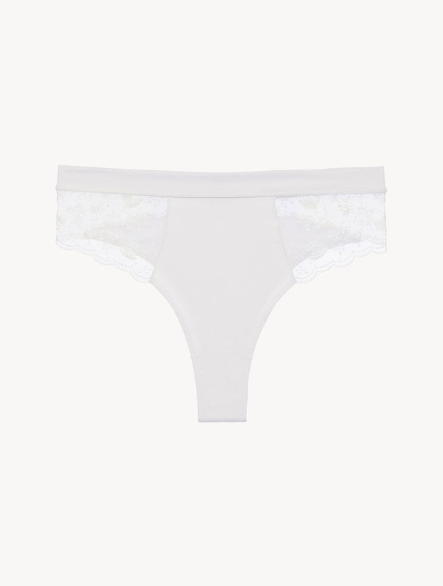 High Waisted Briefs in Lys with embroidered tulle