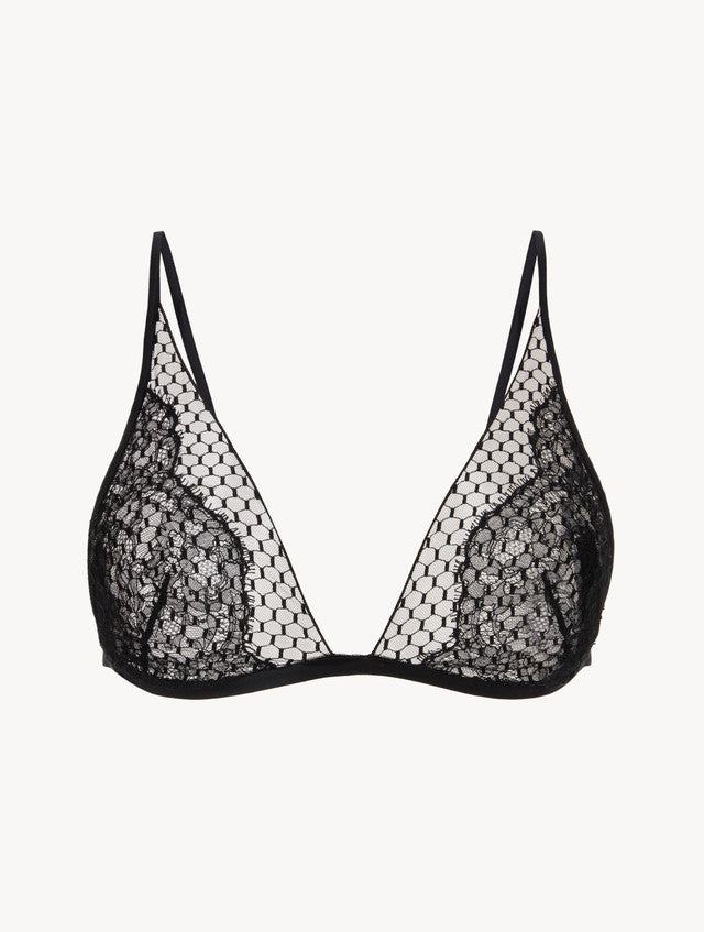 Triangle Bra with Leavers Lace