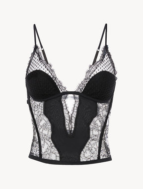 Corset with Leavers Lace