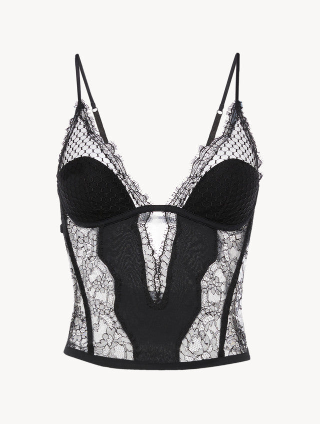 Corset with Leavers Lace