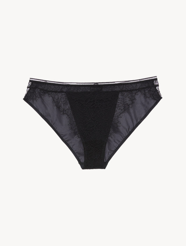 Lace Brief in Onyx