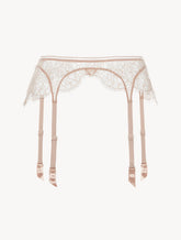 Lace Suspender Belt in Oak Blush