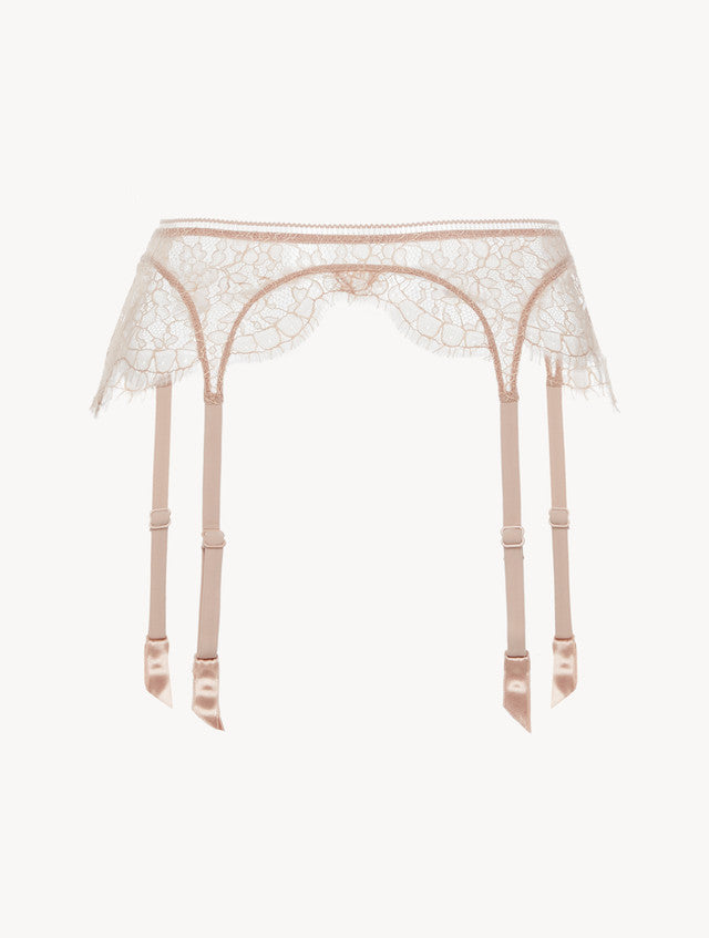 Lace Suspender Belt in Oak Blush