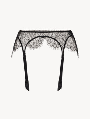 Lace Suspender Belt in Onyx