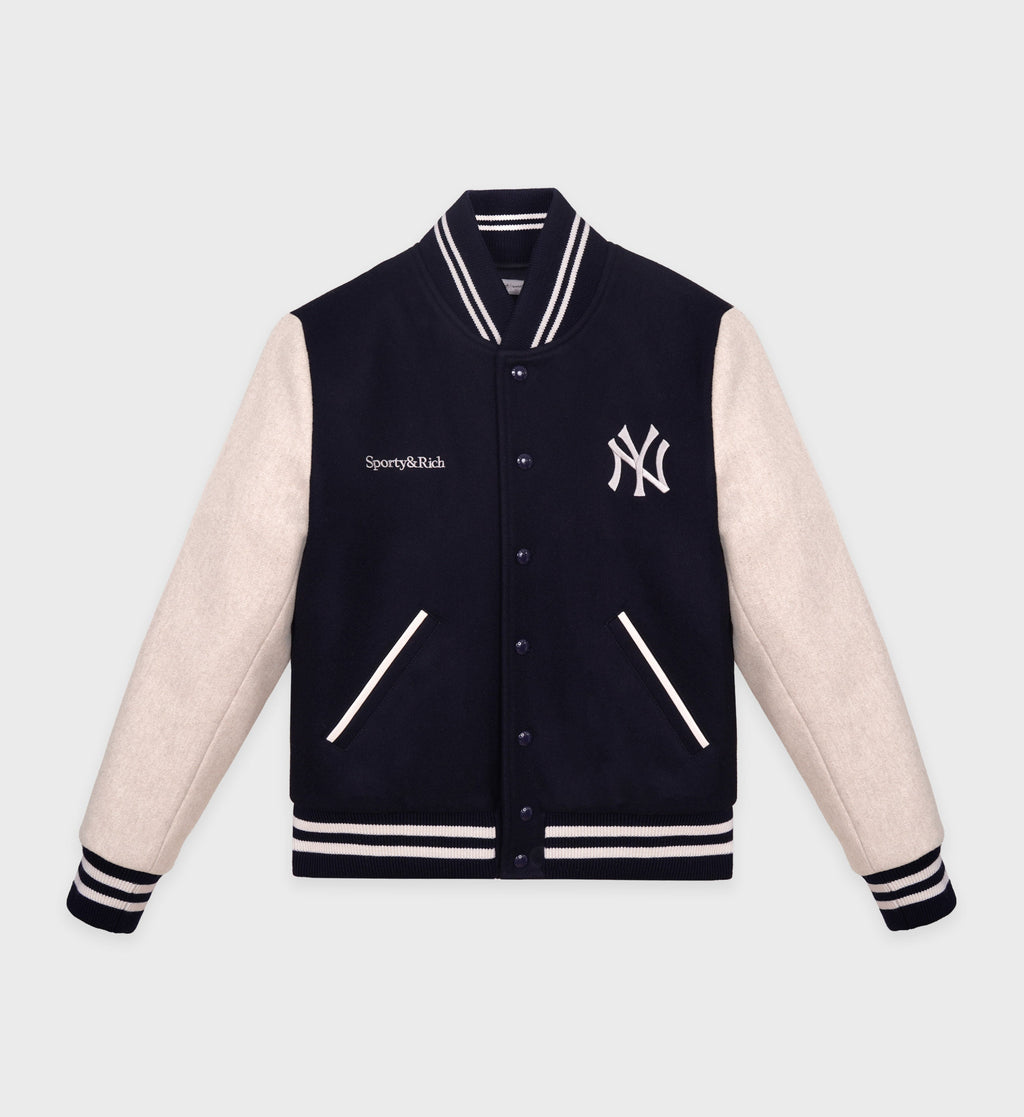 Homerun Wool Varsity Jacket - Navy/Cream