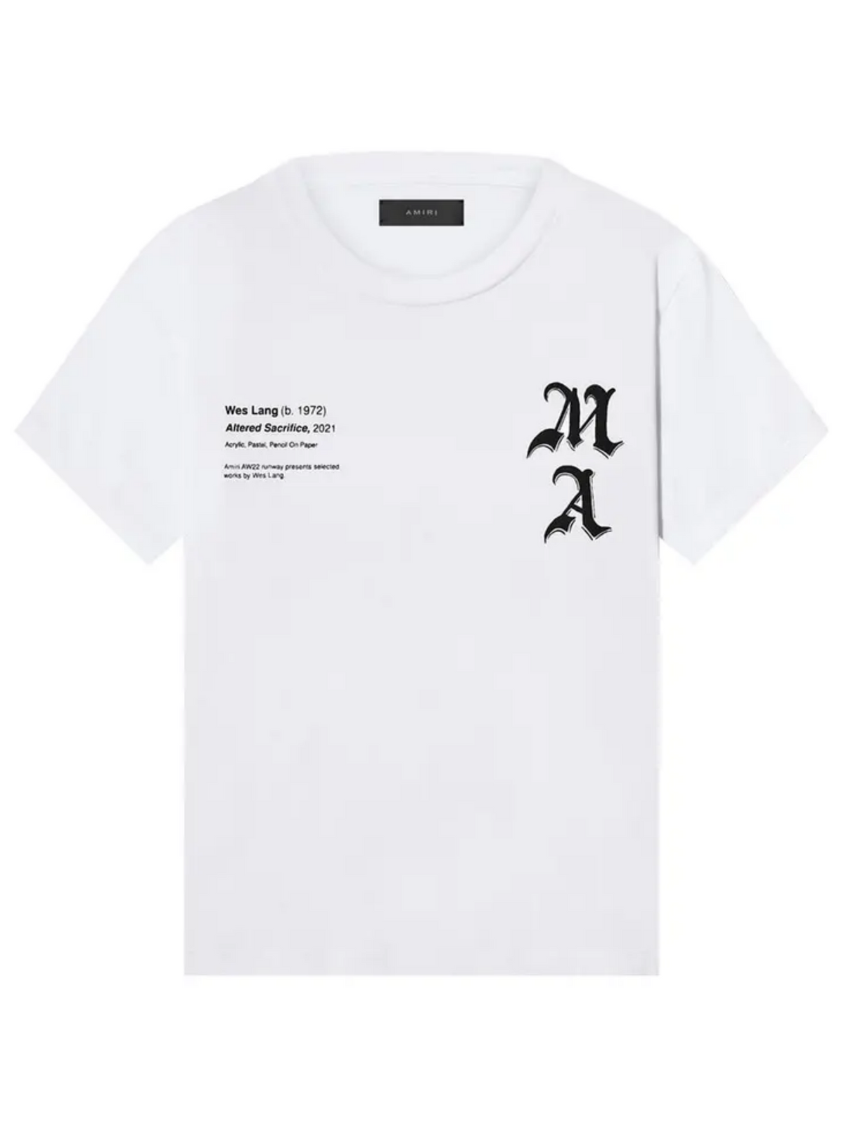 AMIRI X WES LANG CHECKER SKULL TEE WHITE