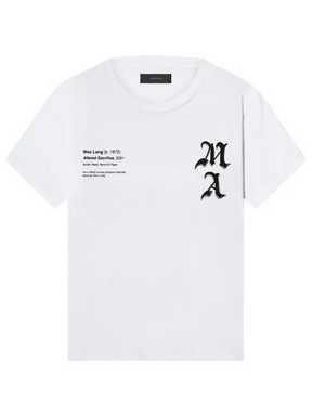 AMIRI X WES LANG CHECKER SKULL TEE WHITE