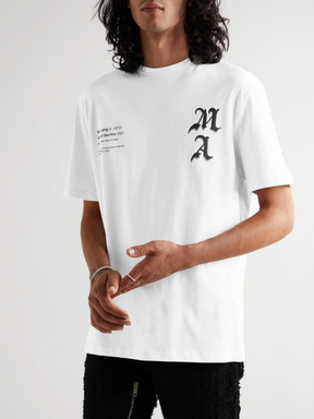 AMIRI X WES LANG CHECKER SKULL TEE WHITE