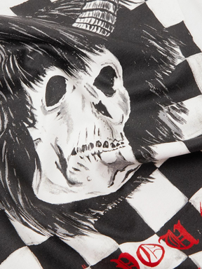 AMIRI X WES LANG CHECKER SKULL TEE WHITE