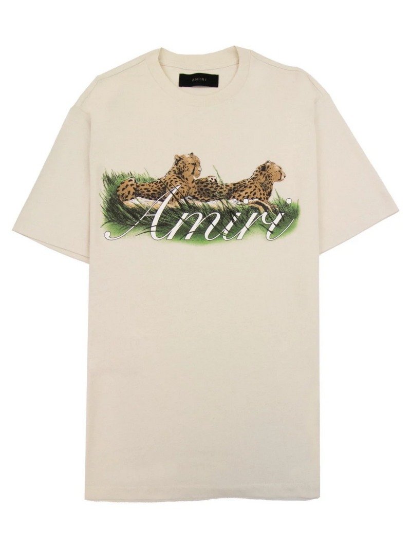 AMIRI CHEETAH LOGO TEE ALABASTER