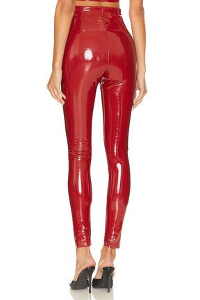 Commando Faux Patent Leather Legging in Lava