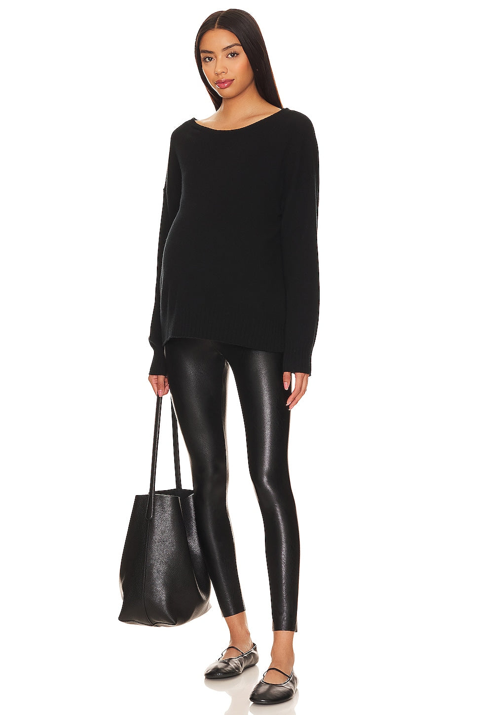Commando Faux Leather Maternity Legging in Black