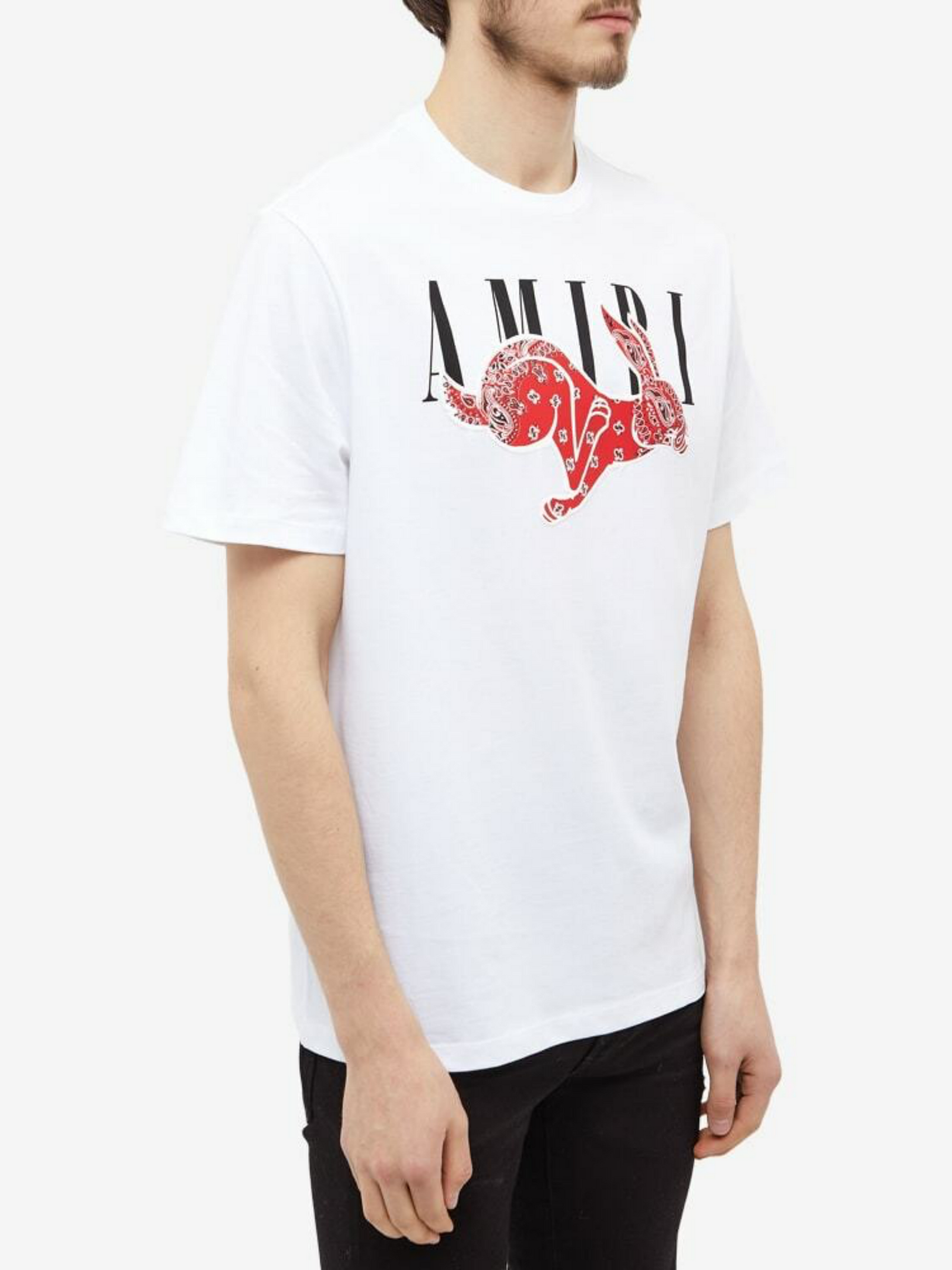 AMIRI CNY RABBIT LOGO TEE WHITE