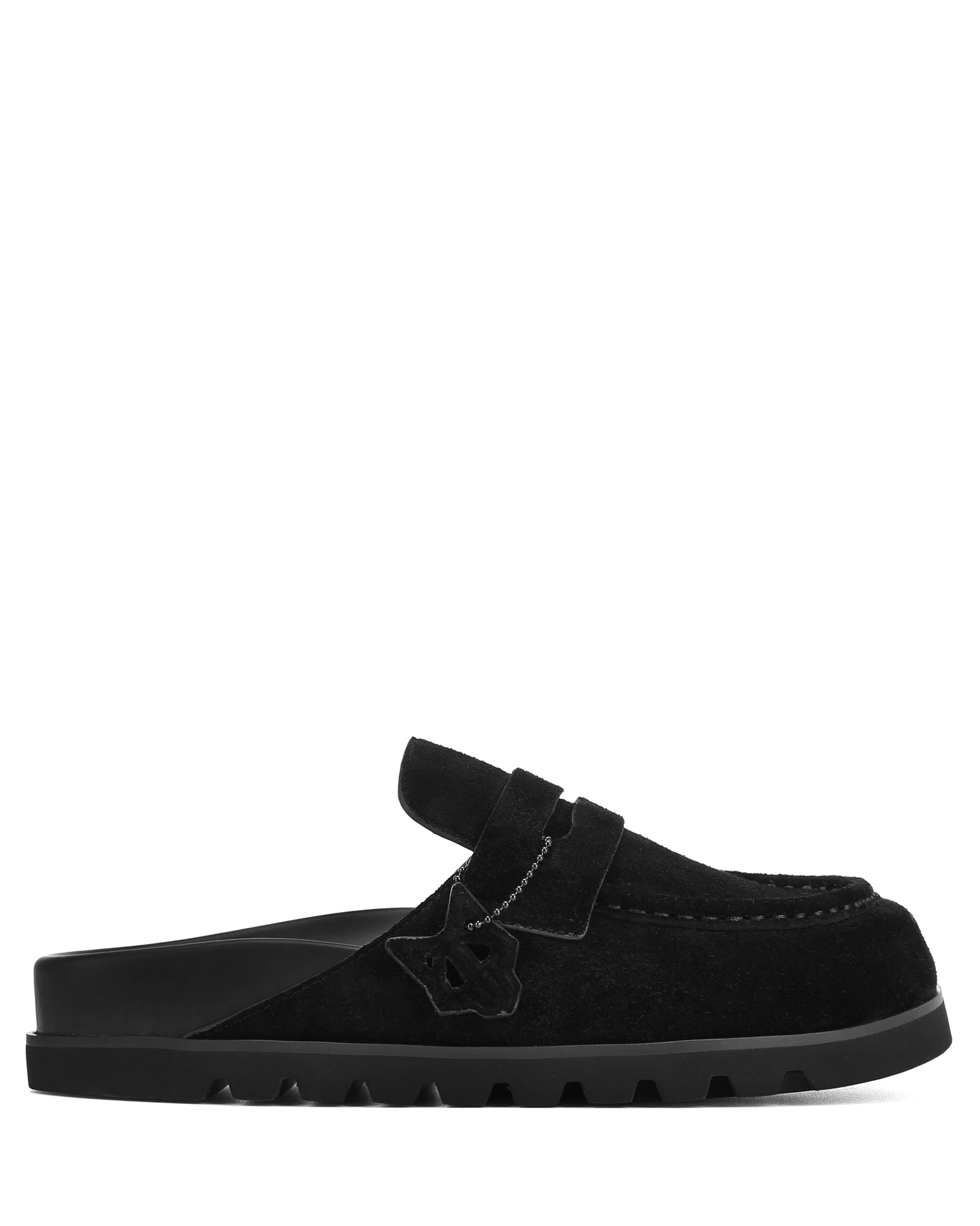 Cordless Black Hairy Cow Suede