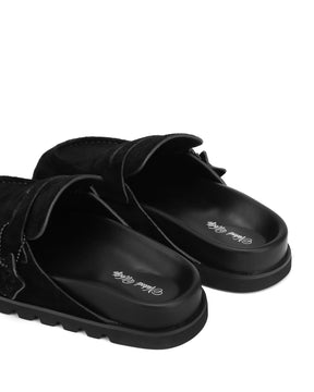 Cordless Black Hairy Cow Suede